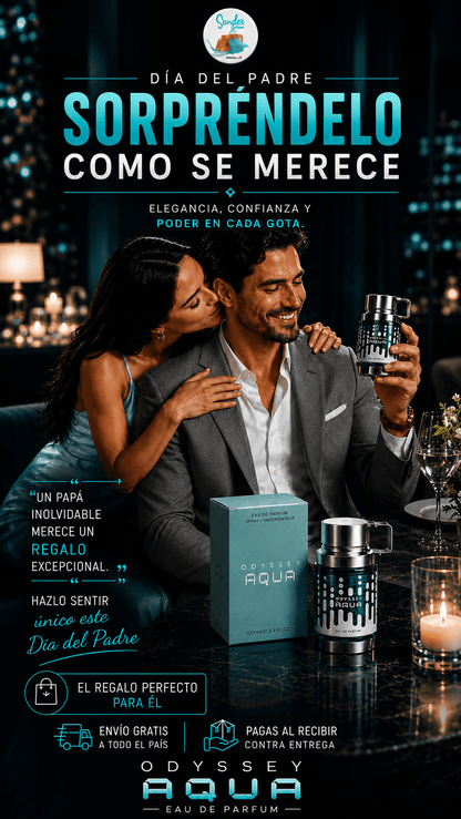 🎁 ODYSSEY AGUA Edition de Armaf  100ML – El Regalo Perfecto para Papá | Perfume Masculino Fresco, Elegante y Duradero