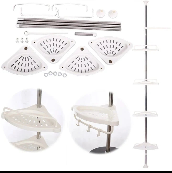 ✨PREMIUM™ ORGANIZADOR ESQUINERO DE BAÑO🔥 🛁Convierte una esquina vacía en 4 niveles de espacio y orden.