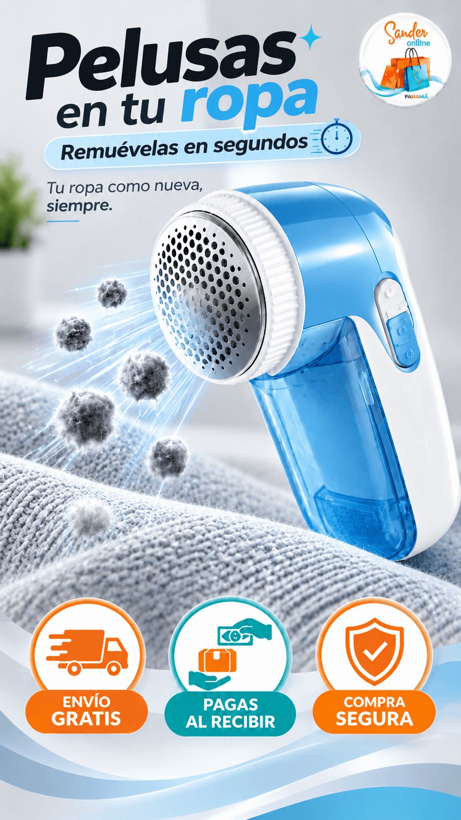🧥 REMOVEDOR DE PELUSAS ELÉCTRICO  ✨ ¡Efecto ropa nueva al intante!